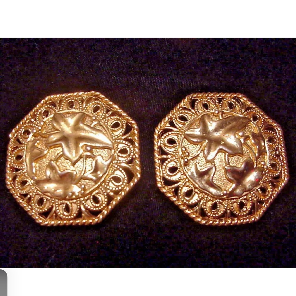 1989 Jose Barrera for Avon Falling Leaves Couture earrings Spanish Collection